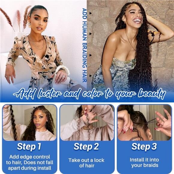NEW Human Braiding Hair for Boho Braids  Deep Wave Boho Hair for Braiding main image 4